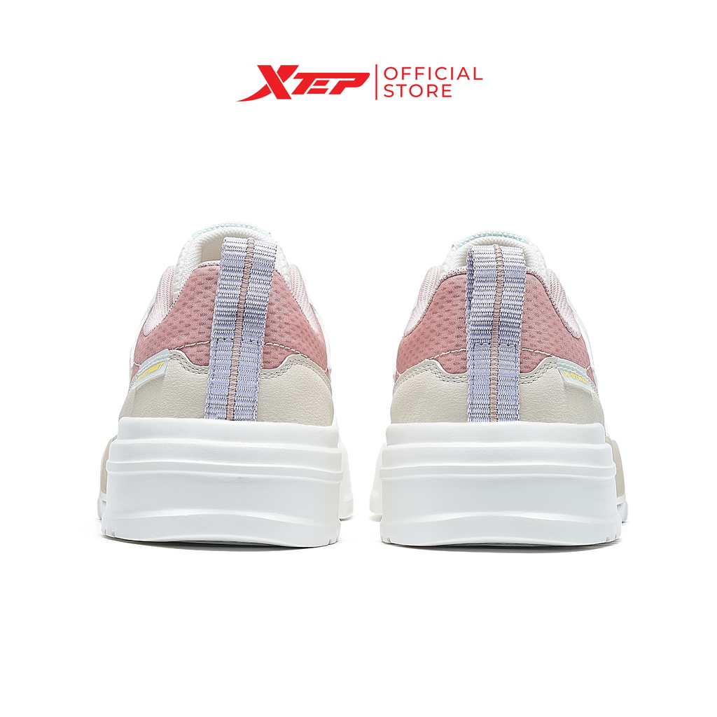 Giày sneaker nữ Xtep chính hãng, đế bằng hoạ tiết xinh xắn, dễ phối đồ, đế giày mềm mại 878318310020