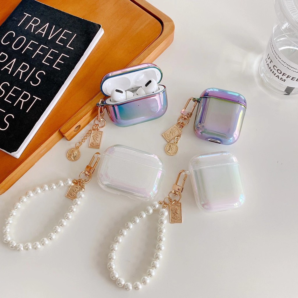 Vỏ Bảo Vệ Hộp Đựng Tai Nghe airpods 1/2 Pro Kết Nối bluetooth Không Dây Hình Hộp Nước Có Móc Khóa