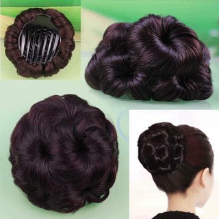 Tóc búi kẹp hoa trà 🔥 tóc giả nữ 🔥 tóc búi trung niên