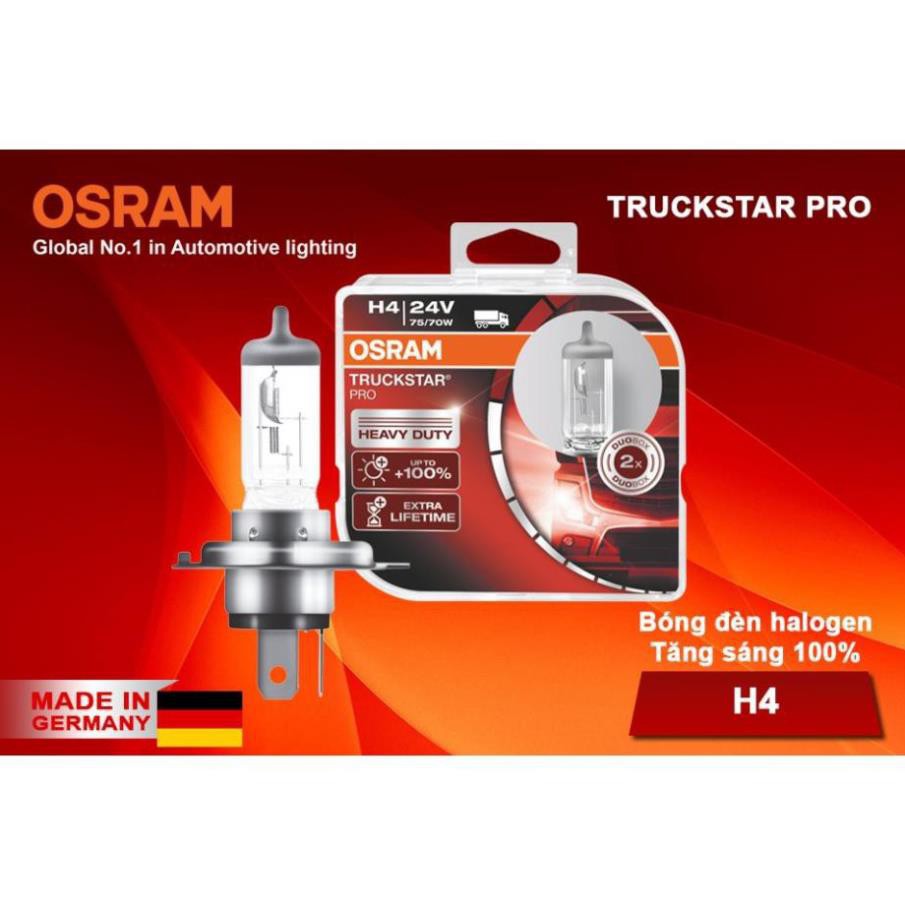 Bóng đèn halogen tăng sáng 100% OSRAM TRUCKSTAR PRO H4 24v 75/70w