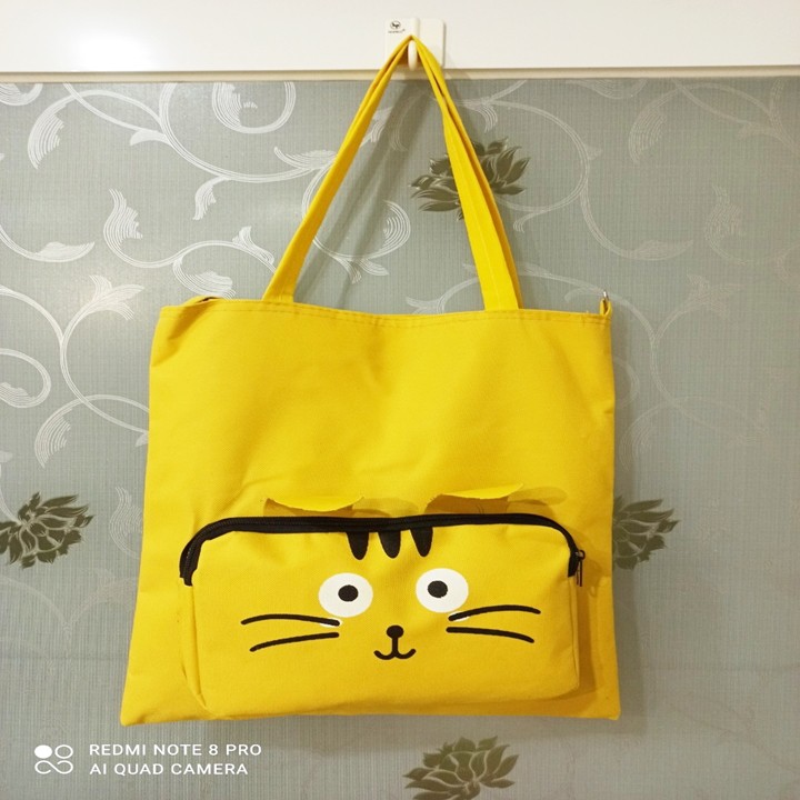Túi tote size đại hộp mặt mèo CÓ ẢNH THẬT
