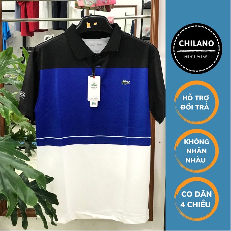 Áo polo cộc tay cho nam vải cotton gai co dãn thoải mái, không bai xù C01