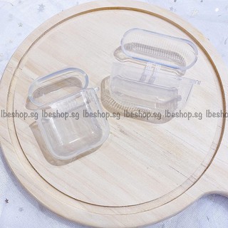 Ốp Bảo Vệ Tai Nghe Case Airpods 1 2 Pro Chất Liệu Nhựa Dẻo Trong Suốt Kèm Móc Khóa Inox