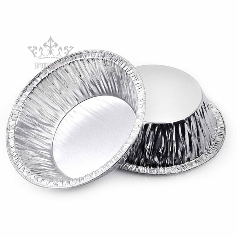 Set 100 Khay Lá Nhôm Dùng Làm Bánh Tart Trứng Dùng Một Lần