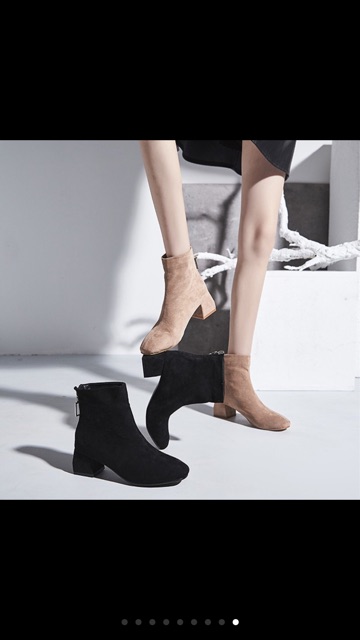 Giày boots (bốt)màu nâu tây trendy