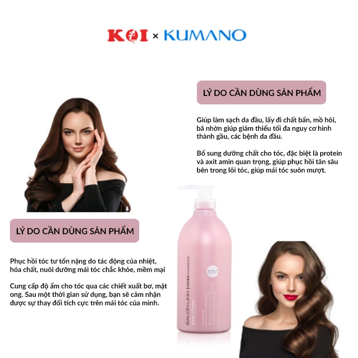 Dầu gội đầu Kumano Salon Link Extra dùng cho tóc thẳng 1000ml