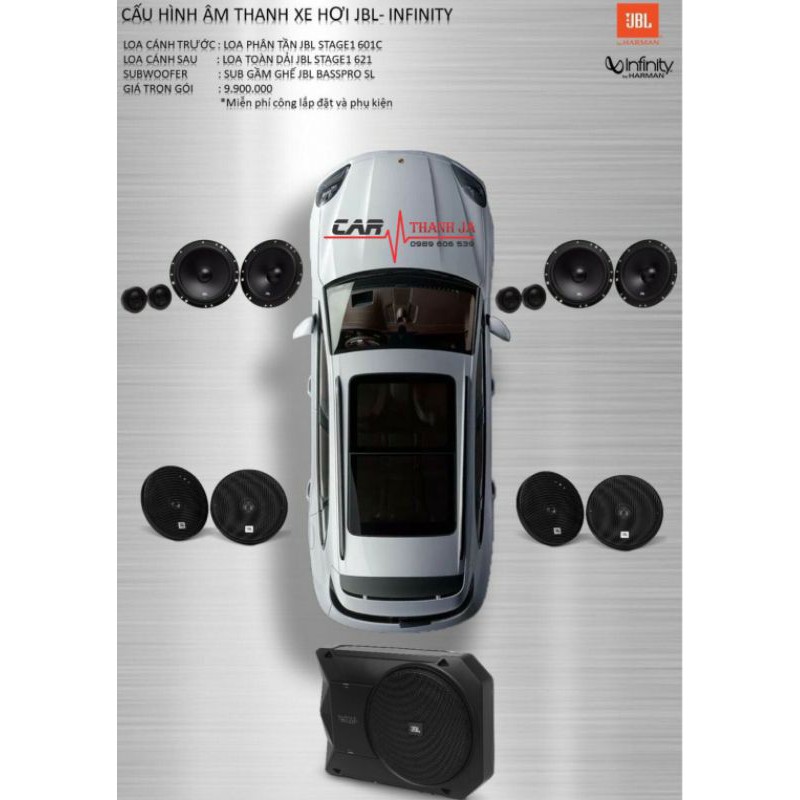 Loa Xe JBL : 6 Loa cánh Cửa JBL , 1 Sub Ghế JBL Bass Pro SL. Miễn phí Lắp Đặt