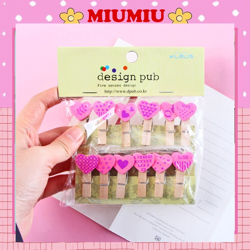 Set 10 kẹp ảnh gỗ clip mini trang trí treo ảnh