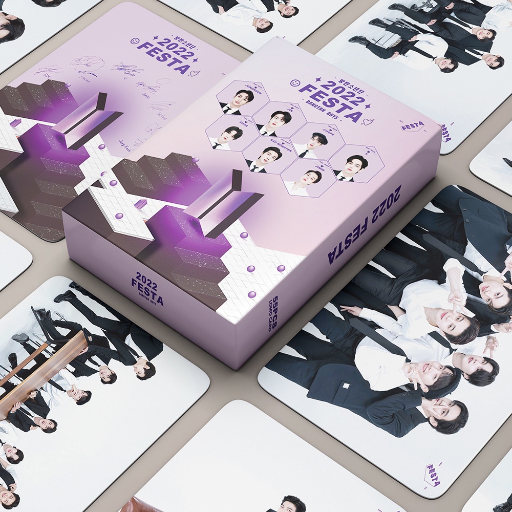 Set 55 Tấm Thẻ Ảnh In Hình Thành Viên Nhóm BTS 2022