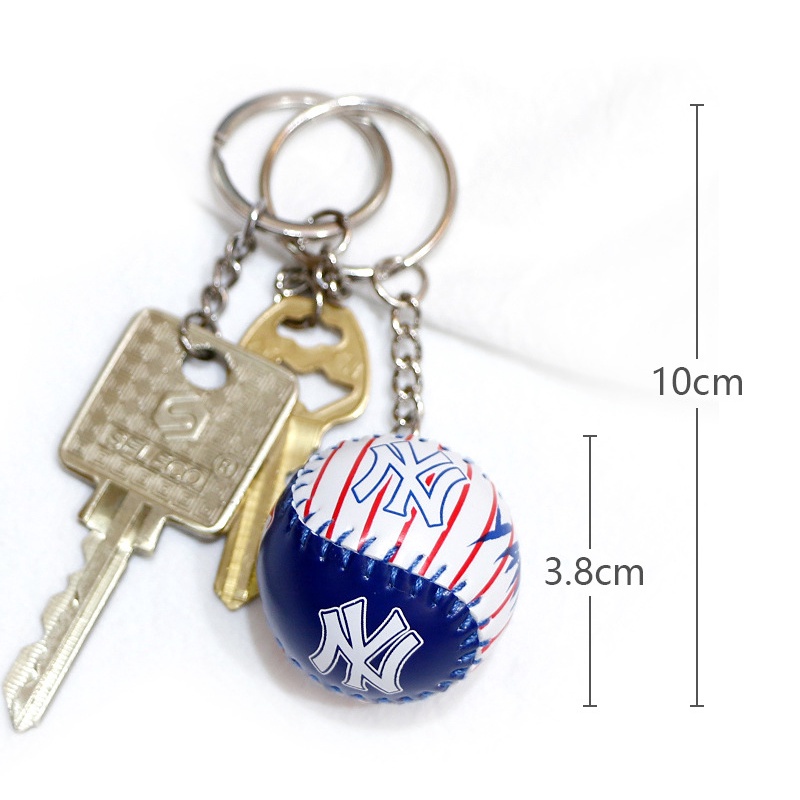 Móc Khóa Hình Quả Bóng Chày Bằng Da Nhân Tạo Mới