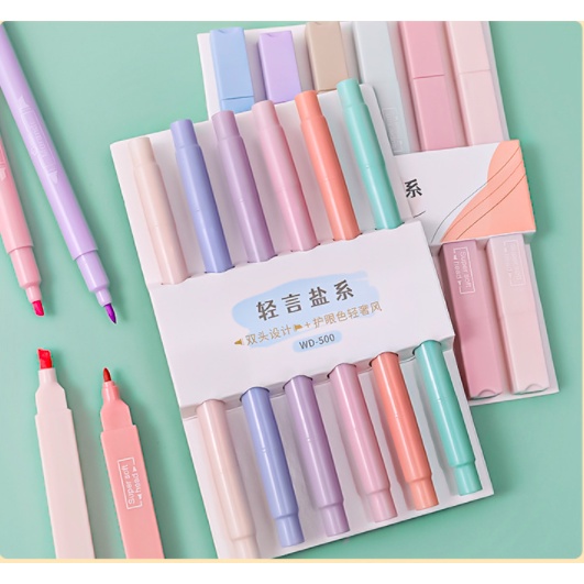 Bút Nhớ Highlight 2 Đầu Màu Sắc Trang Nhã Pastel