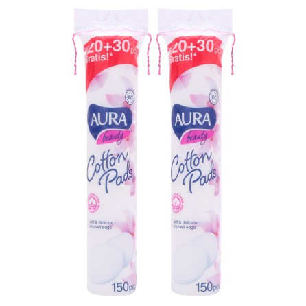 [COMBO 2] BÔNG TẨY TRANG COTTON AURA 150 MIẾNG CHÍNH HÃNG SKKH