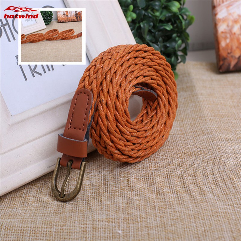 Dây thắt lưng da Pu thiết kế bện Retro Boho thời trang cho nữ