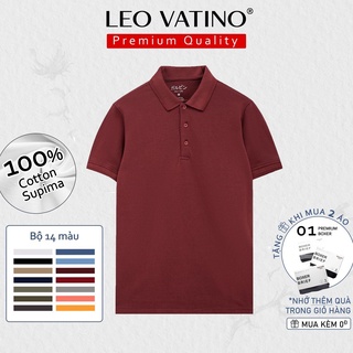 Áo polo nam Supima Cotton 100% Leo Vatino Phân phối độc quyền phối cổ áo thun nam tay ngắn cổ bẻ LIFE - Galvin