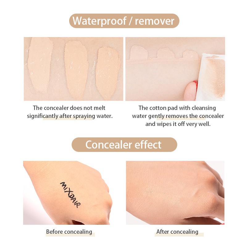 Kem che khuyết điểm MIXDAIR chống thấm nước 6g có 3 màu tùy chọn