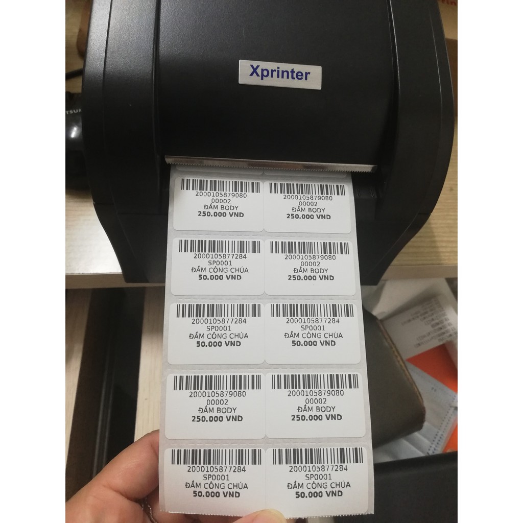 Giấy In Mã Vạch 2 Tem  - Decal Nhiệt 2 Tem 35x22 mm - 72x22 mm