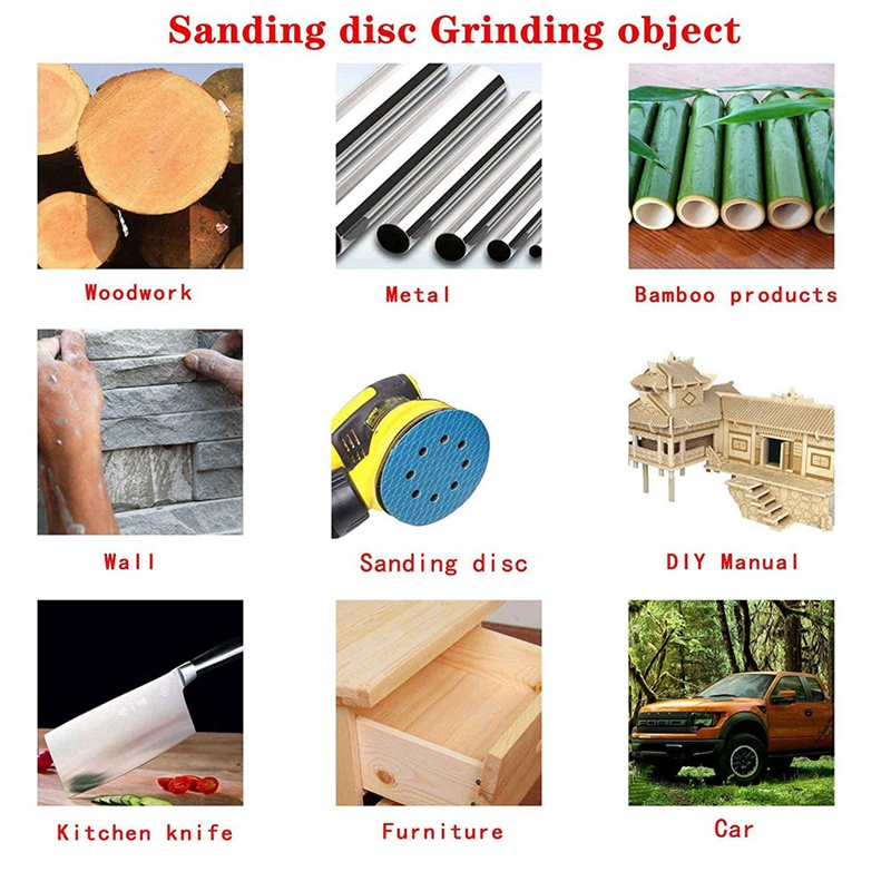 Set 70 Đĩa Giấy Nhám 5 Inch 8 Lỗ 320 Grit Chống Chặn Dùng Làm Giấy Nhám