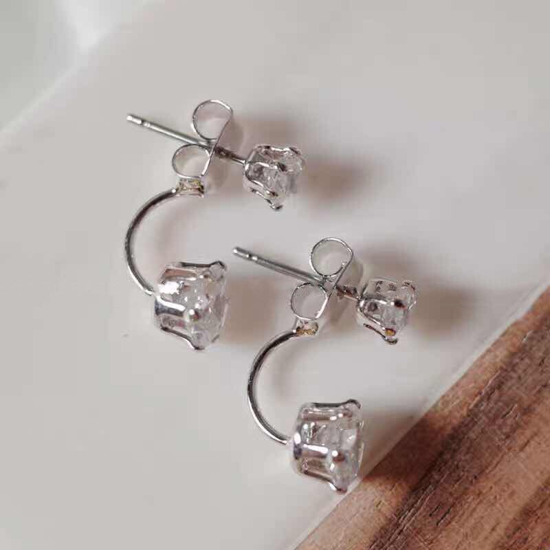 Khuyên tai ETRENDY đính đá zircon trước và sau thời trang Hàn Quốc năm 2021 cho nữ