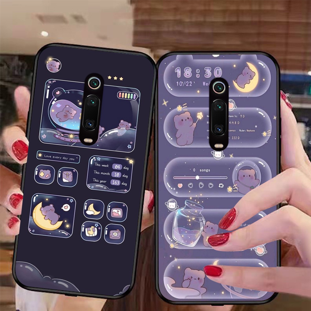 Ốp lưng điện thoại Xiaomi redmi k20 / mi 9t/ k30 / k30 pro bộ gấu tím may mắn