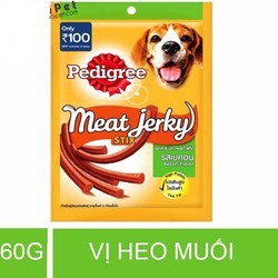 Bánh thưởng chó Pedigree Meat Jerky vị heo muối dạng que 60gr