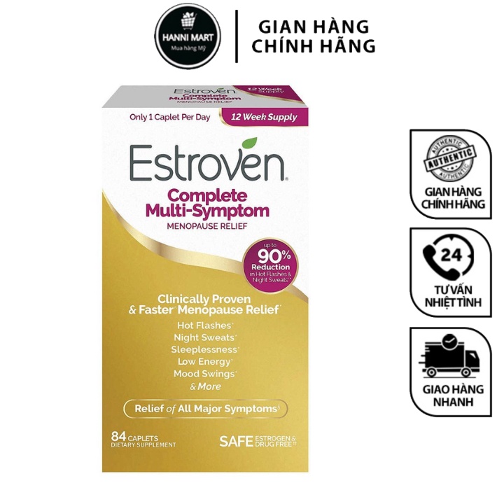 Cân Bằng Nội Tiết Tố Cho Phụ Nữ Estroven Complete Multi-Symptom Menopause Relief, 84 Viên