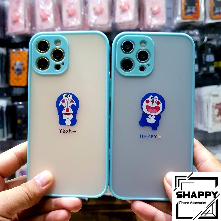 Ốp Lưng IPhone Đoremon Yeah Happy Viền Màu Các Dòng 7Plus/8Plus/X/XS/XsMax/11/11ProMax/12ProMax [Shappy Shop]