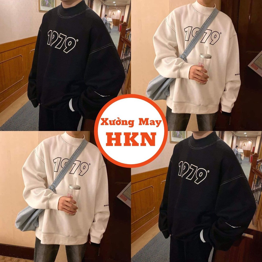 Áo Sweater Nam Nữ In Họa Tiết 1979 Vải Đẹp Không Xù Lông Mã 487 Xưởng May HKN