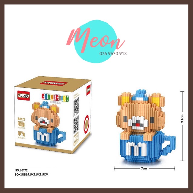 Miniblock xếp hình rilakkuma - Logo rilakkuma cup size M