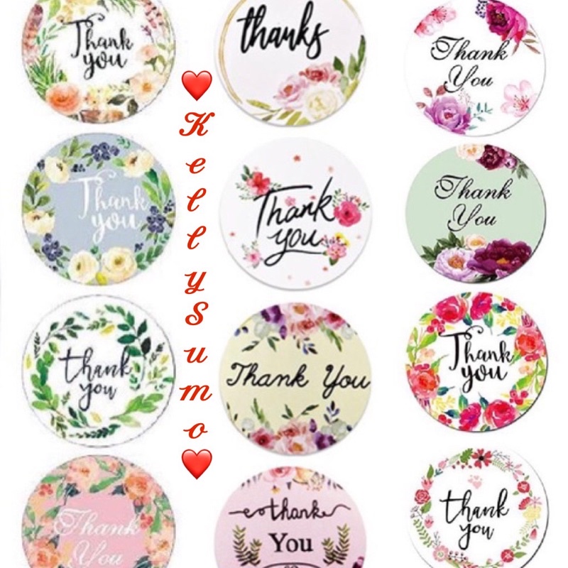 Set 50 Sticker chữ THANK YOU size lớn 38mm cực xinh