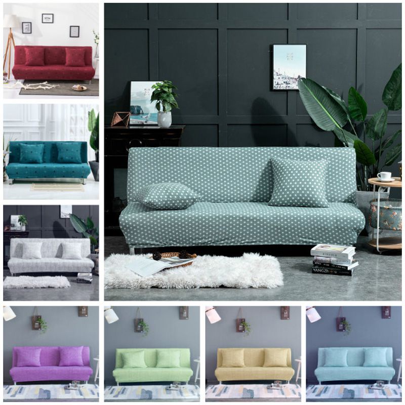 Vỏ Bọc Ghế Sofa Màu Trơn Co Giãn Không Có Tay Vịn