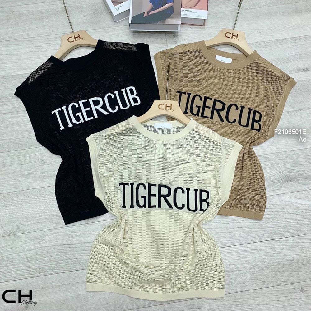 Áo len lưới phối chữ ngực sát nách thời trang!