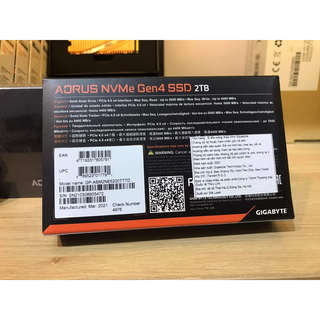Ổ cứng SSD M2 NVMe Gigabyte Aorus Gen4 - 1TB / 2TB CÓ TẢN - Heatsink - bảo hành hãng 60 tháng | BigBuy360 - bigbuy360.vn