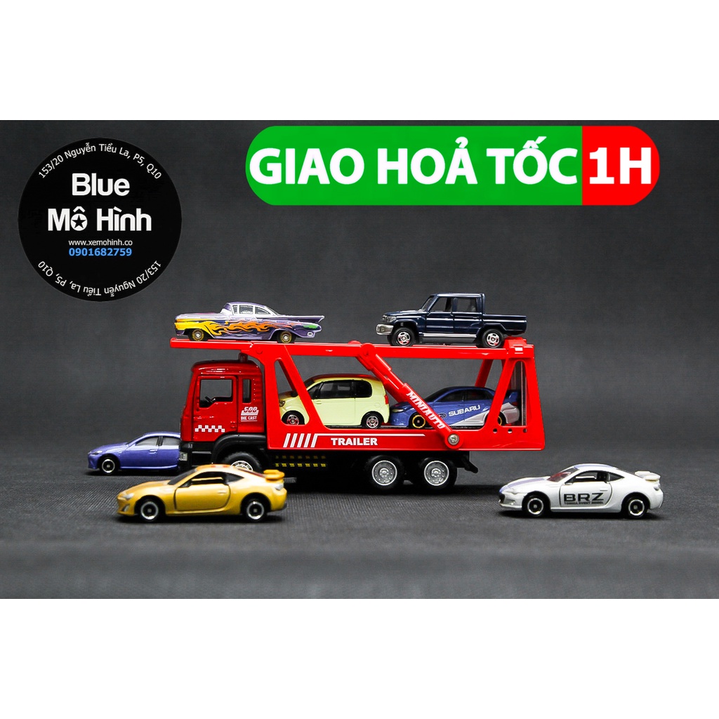 Blue mô hình | Xe mô hình container truck chở xe