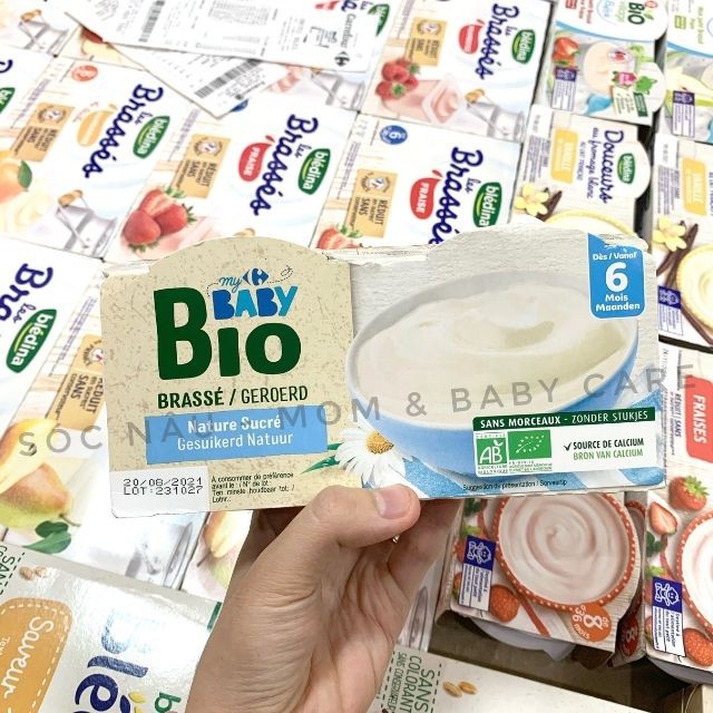 Váng Sữa, Sữa Chua Baby Bio Pháp Cho Bé Ăn Dặm Từ 6M