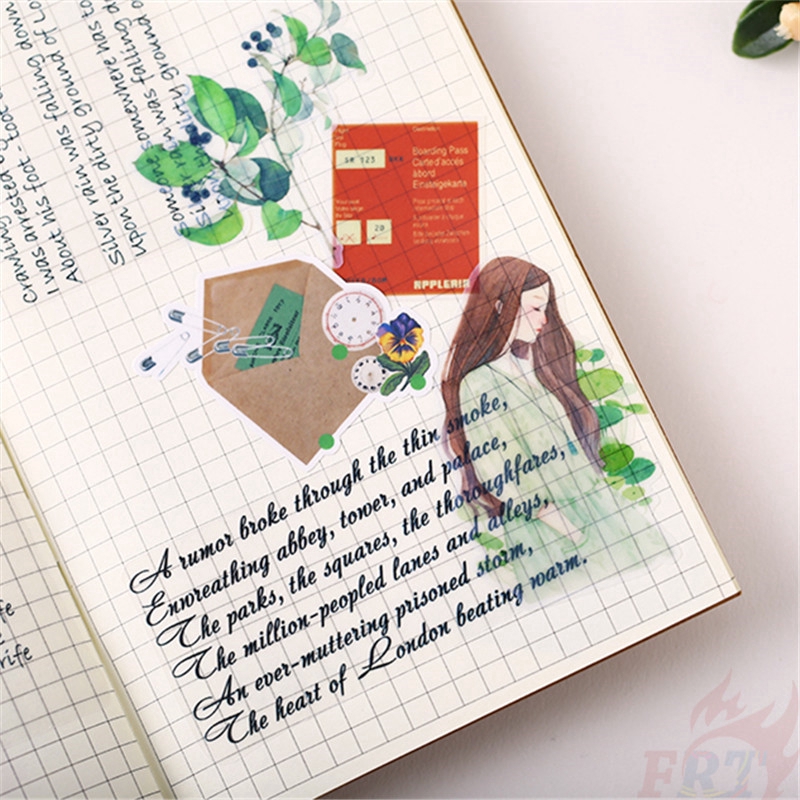 ❀ Flower Beauty Girl Q-1 Diary Manual Stickers ❀ 15Pcs/Set DIY Fashion Album Scrapbooks Decor Stickers