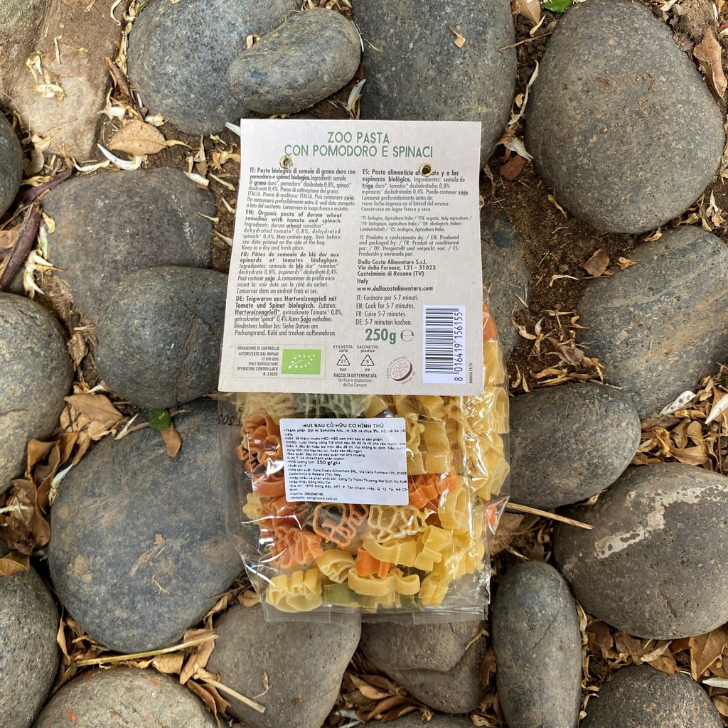 Nui rau củ hữu cơ hình gấu Teddy 200g Dalla Costa