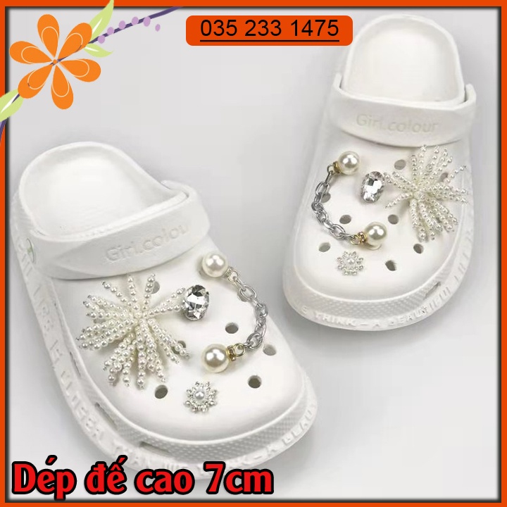 dép cross , dép sục nữ hàn quốc đế cao 7cm đính kèm stick độ lạ [A06]