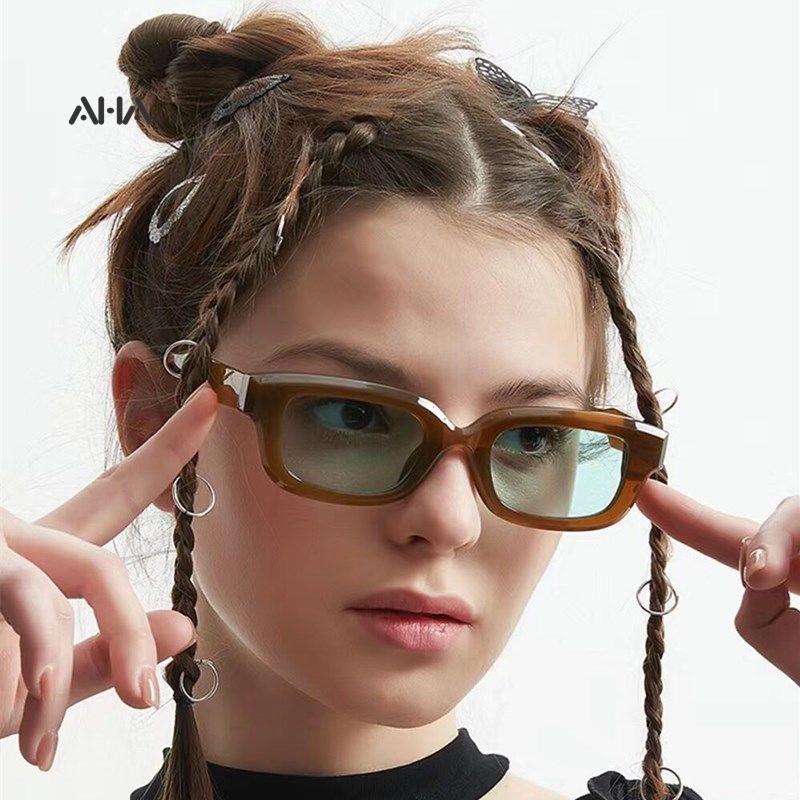 Kính mát AHA official gọng vuông nhỏ độc đáo phong cách cổ điển thời trang cho nam và nữ