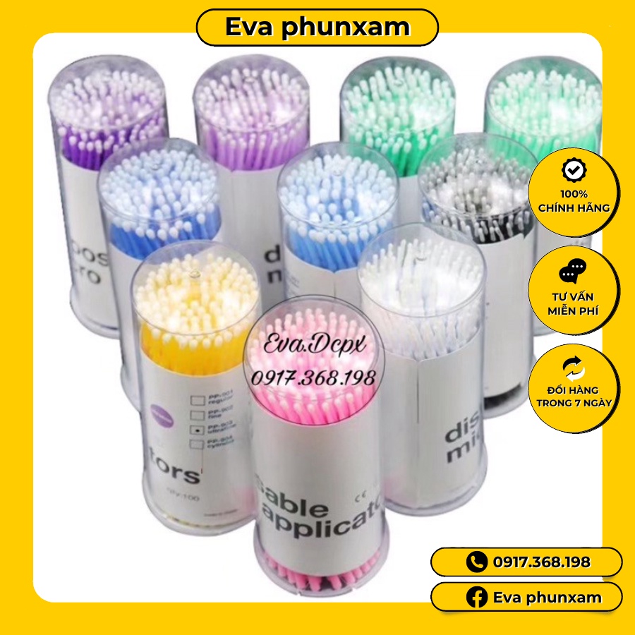 Tăm bông phun xăm (hộp 100c)