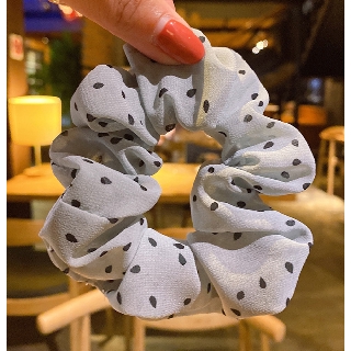 Dây buộc tóc Scrunchies Chiffon chấm bi HD47