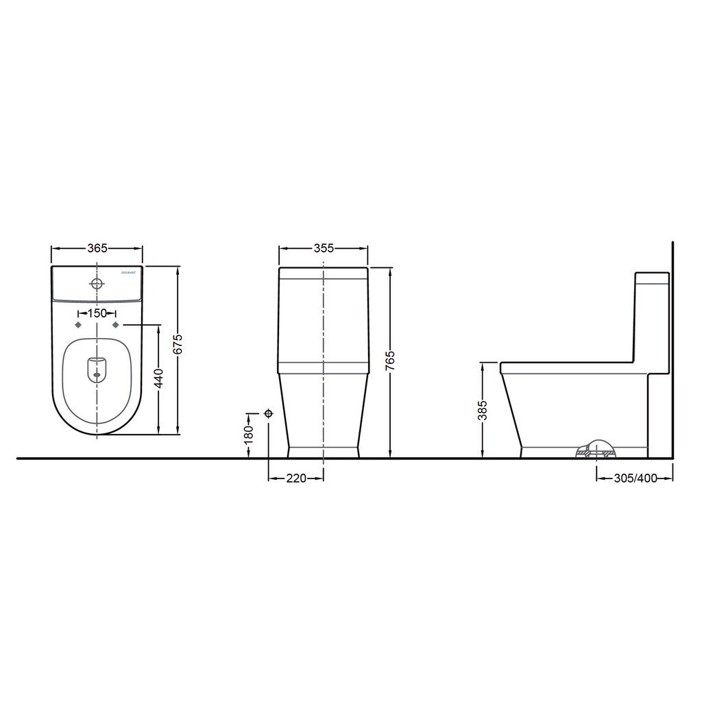 Bồn cầu một khối Bravat C21131XUW-3A-ENG