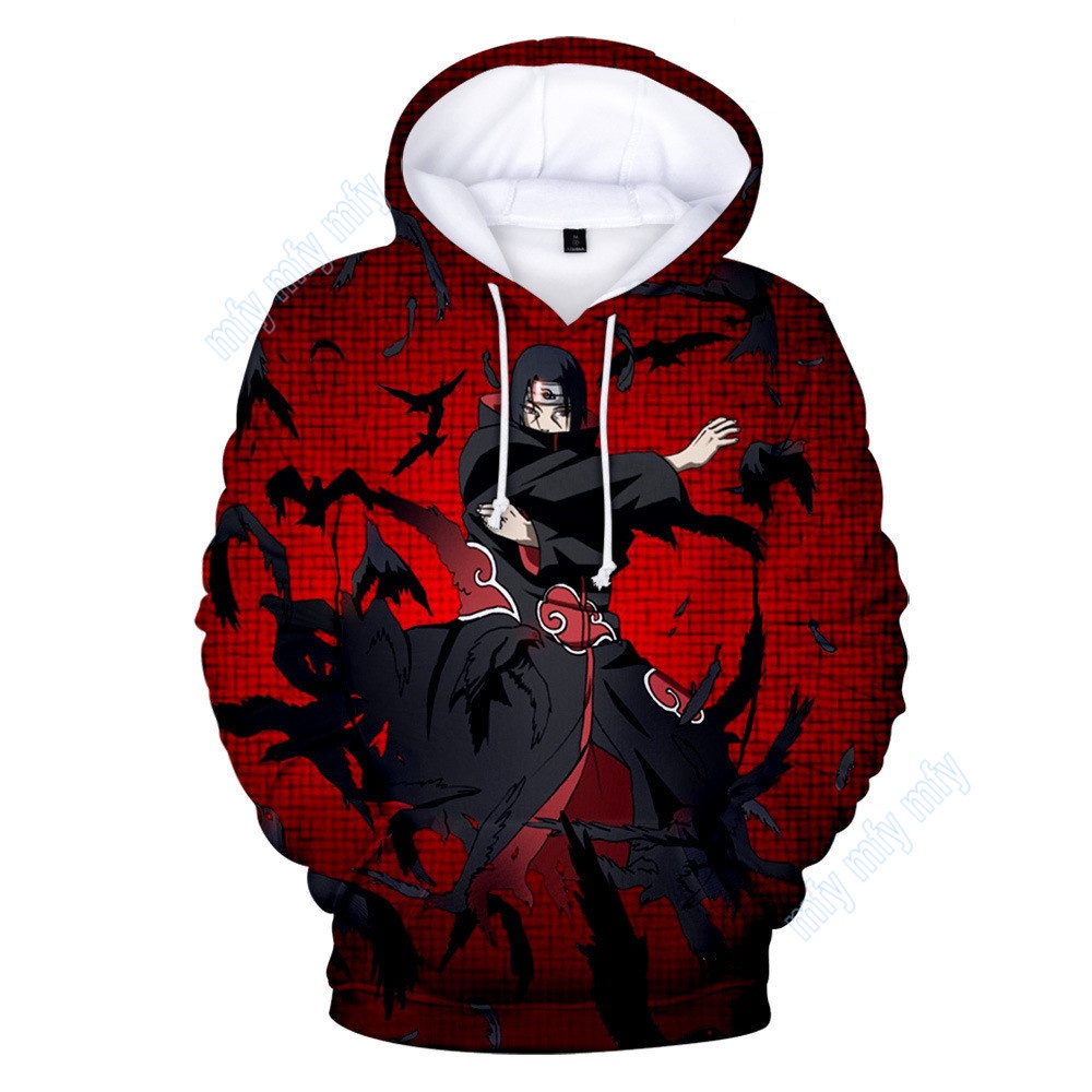 Áo Khoác Hoodie In Hoạt Hình Naruto Sasuke Kakashi Thời Trang Cho Nam