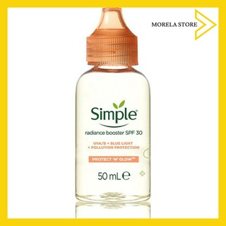 Tinh chất chống nắng, chống oxy hóa Simple Protect 'N' Glow Radiance Booster SPF 30 Glowing Skin Invisible 50ml