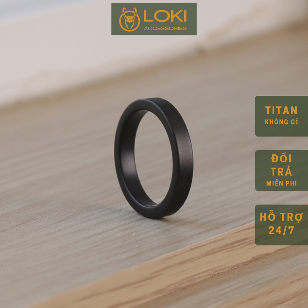 Nhẫn Trơn Trang Less Ring Basic Unisex Nam Nữ Merin Accessories Màu Đen Cá Tính Chất Liệu Inox Không Gỉ - Less Ring