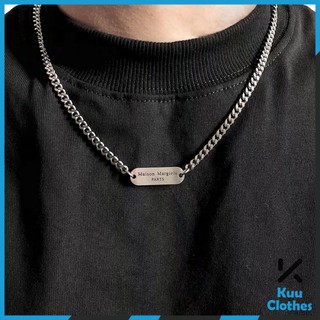 Dây Chuyền StreetWear Thẻ Tên Basic Maison Name Tag Kuu Clothes Màu Bạc - Vòng Cổ Vintage - Titan Không Gỉ - Maison Name