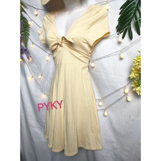 🌺DTB189011543 ĐẦM XÒE CỘT NƠ VÀNG🌺