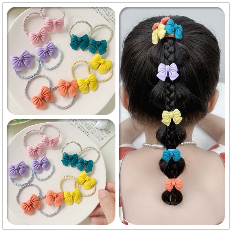 Set 10 dây buộc tóc cho bé, đính hoạ tiết xinh xắn, dễ thương