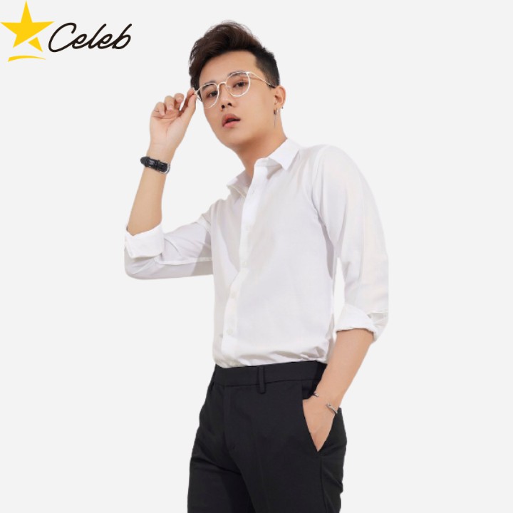 Áo Sơ Mi Nam Trắng Giấu Nút Tay Dài CELEB S05 | BigBuy360 - bigbuy360.vn
