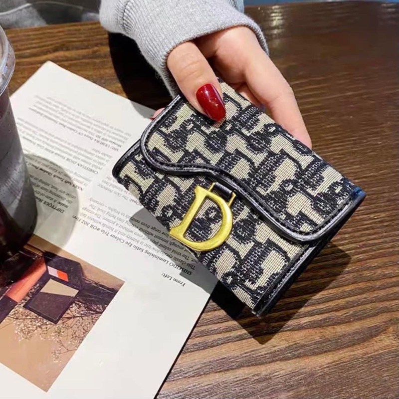 Ví bấm khóa mini dior