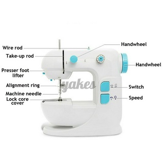 2 Speed Desktop Electric Mini Automatic Thread Sewing Machine Household Tailor YAKES